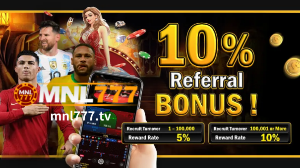 MNL777 Casino 10% Referral Bonus