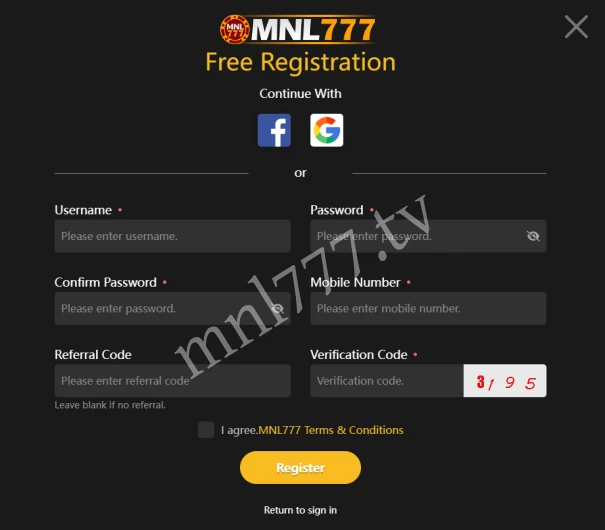 Steps to register at MNL777​